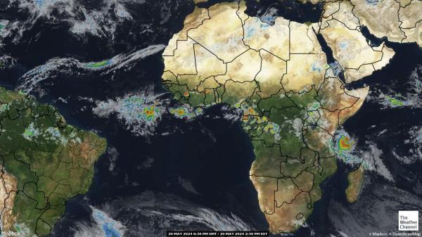 Senegal Weer wolk kaart 