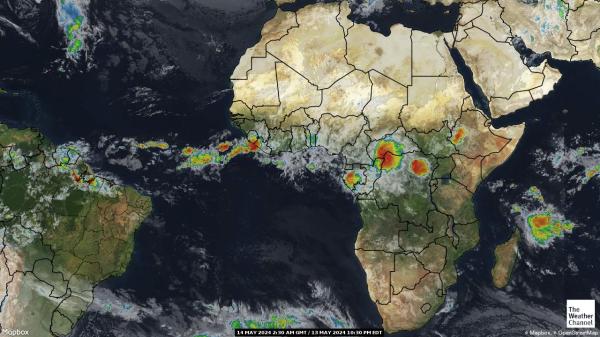 Sudáfrica Mapa del tiempo pronóstico nube 