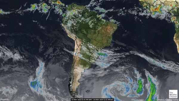 Јужна Америка Временска прогноза, карта 