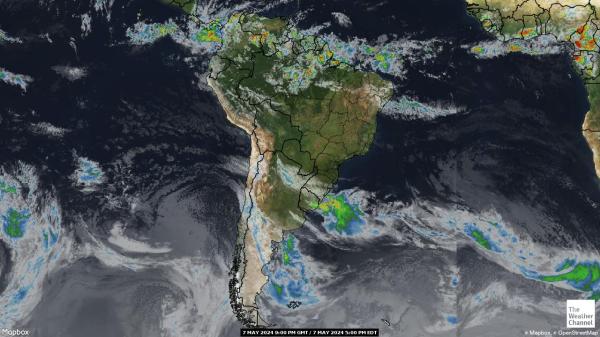 Южна Америка времето облачна карта 