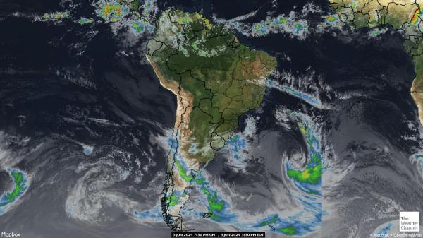 جنوبی امریکہ موسم بادل کا نقشہ 