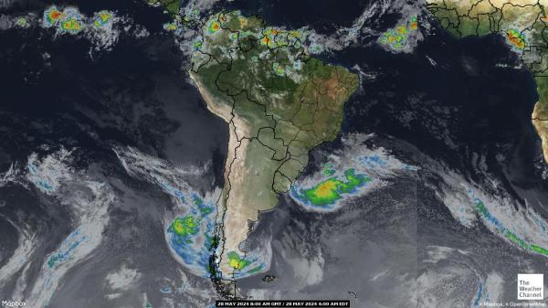 Jižní Amerika Počasí mrak mapy 