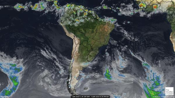 Южна Америка времето облачна карта 