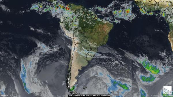 Sydamerika Väder moln karta 