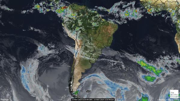 Sydamerika Väder moln karta 