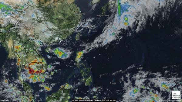 Sør-Korea Vær sky kart 