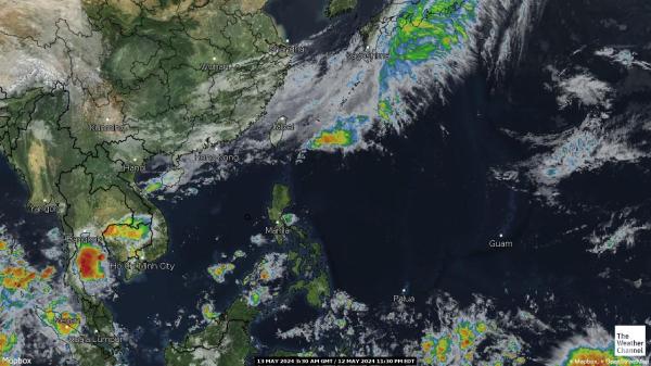 Sydkorea Väder moln karta 