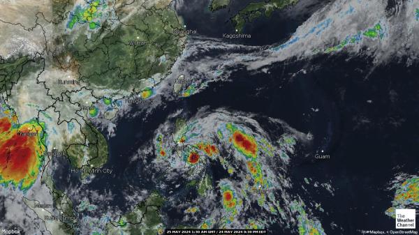 דרום קוריאה מזג אוויר ענן מפה 