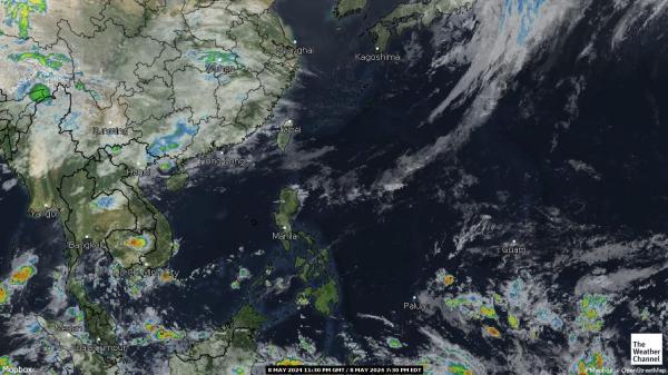 Южна Кореа времето облачна карта 