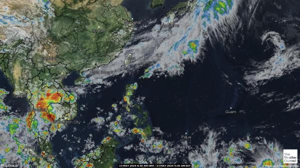 Etelä-Korea Sää pilvi kartta 