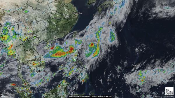 Dél-Korea Időjárás felhő térkép 