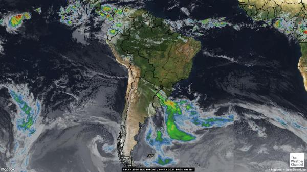 Suriname Previsão do tempo nuvem mapa 