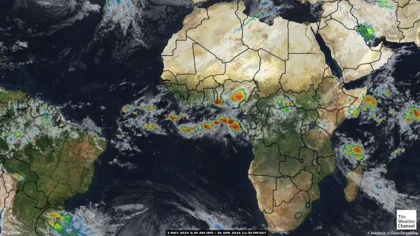 Tanzánia Mapa oblačnosti počasia 
