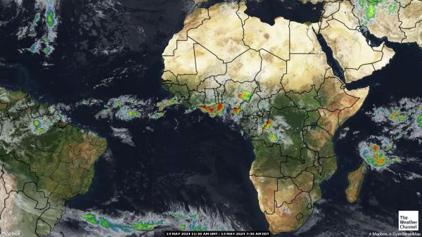 Tanzania Peta Cuaca awan 