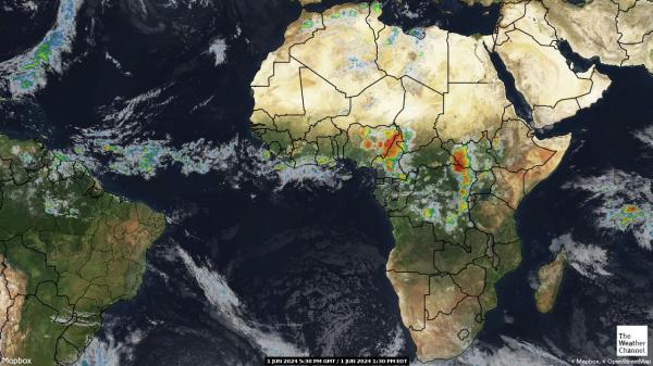 Tanzania Mapa del tiempo pronóstico nube 