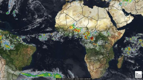 Tanzania Previsão do tempo nuvem mapa 