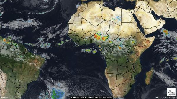 Tanzania Počasí mrak mapy 
