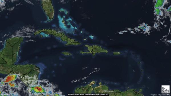 Trinidad a Tobago Mapa oblačnosti počasia 