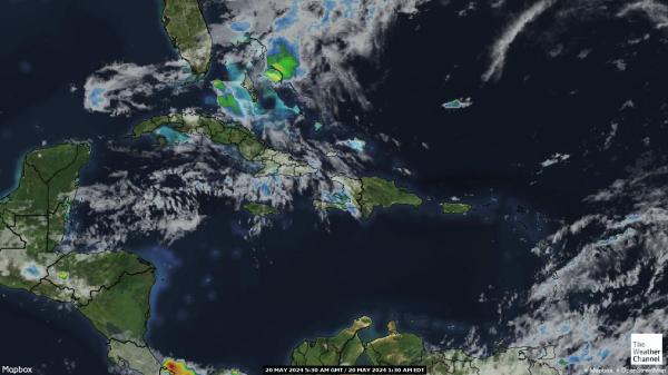 Turks- ja Caicossaaret Sää pilvi kartta 