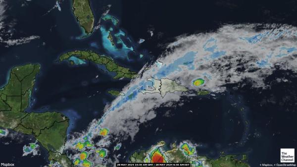 Kepulauan Turks dan Caicos Peta Cuaca awan 