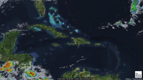 Turks- Och Caicosöarna Väder moln karta 