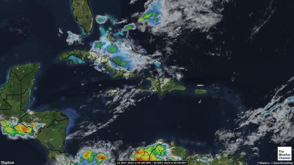 Turks- en Caicoseilanden Weer wolk kaart 
