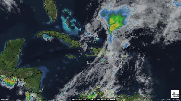 Turks- és Caicos-szigetek Időjárás felhő térkép 