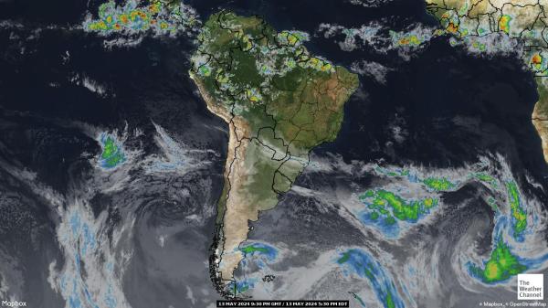 אורוגוואי מזג אוויר ענן מפה 