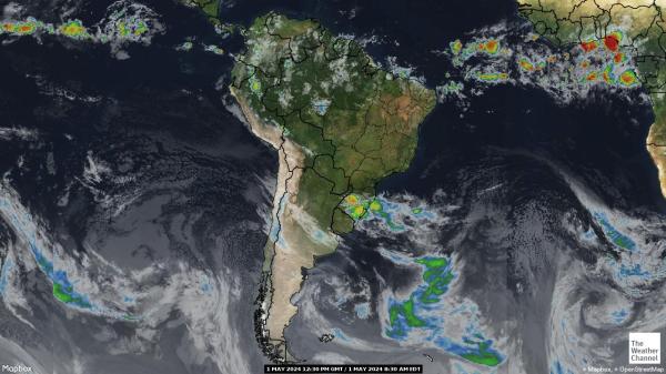 Uruguay Počasí mrak mapy 