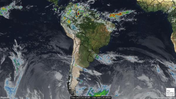 Uruguaj Mapa oblačnosti počasia 