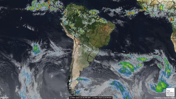 Uruguay Previsão do tempo nuvem mapa 