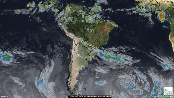 Uruguay Sää pilvi kartta 
