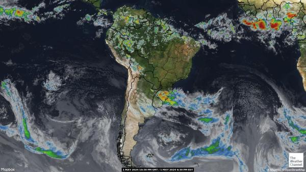 Uruguay Previsão do tempo nuvem mapa 