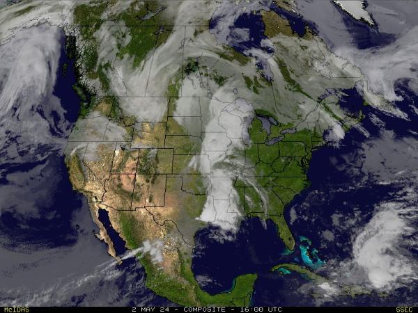 САЩ Калифорния времето облачна карта 