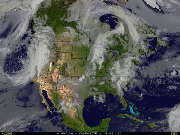 USA Kalifornie Počasí mrak mapy 