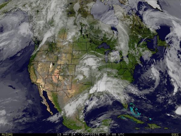 USA California Previsão do tempo nuvem mapa 