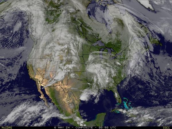 컬럼비아의 미국 지구 날씨 구름지도 