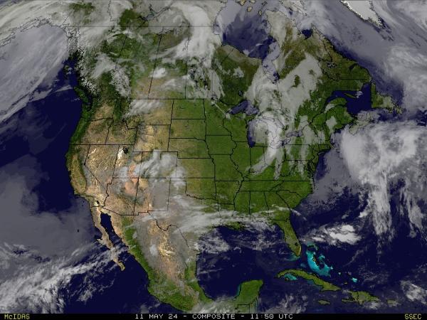 USA Georgia Időjárás felhő térkép 