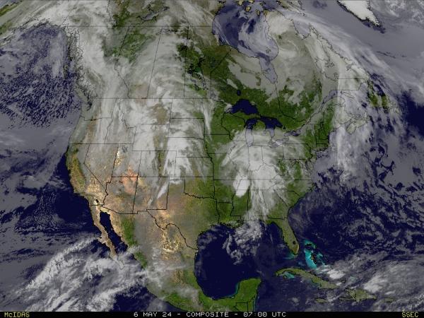 USA Kansas Počasí mrak mapy 