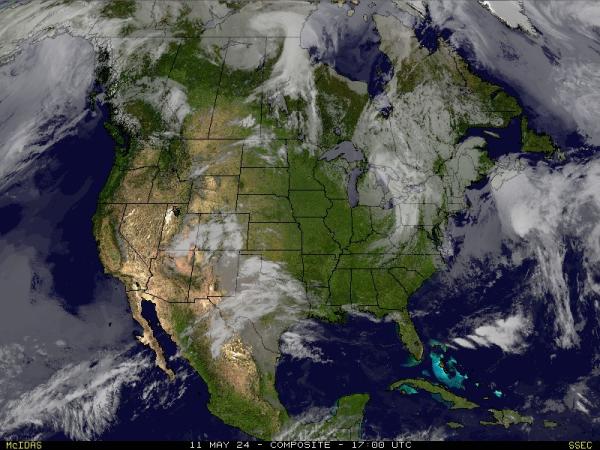 USA Louisiana Időjárás felhő térkép 