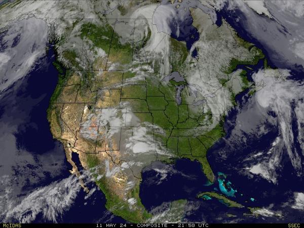 САЩ Луизиана времето облачна карта 
