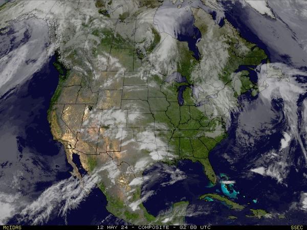 USA Louisiana Mapa oblačnosti počasia 