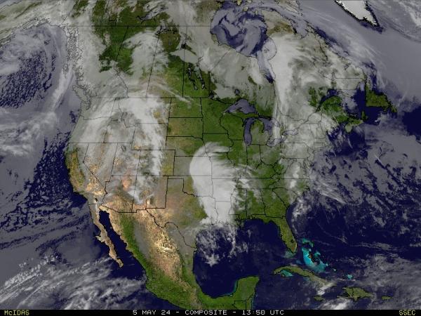 САЩ Мисури времето облачна карта 