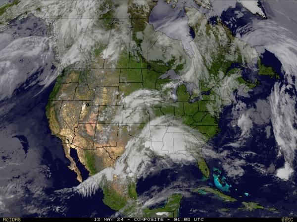Amerika Syarikat Oklahoma Peta Cuaca awan 
