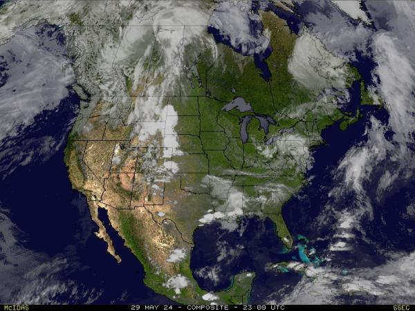 USA Stany Zjednoczone Chmura pogoda mapa 