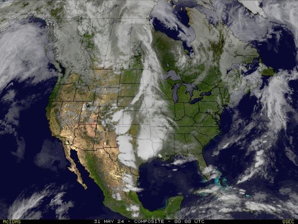 USA Időjárás felhő térkép 