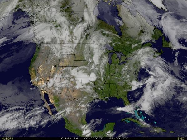 USA Időjárás felhő térkép 