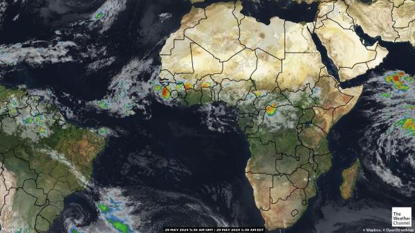 Zambia Peta Cuaca awan 