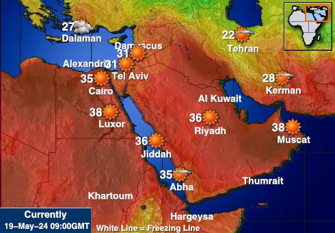 Avganistan Vremenska prognoza, Temperatura, karta 