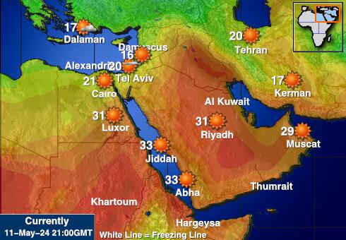 افغانستان موسم درجہ حرارت کا نقشہ 